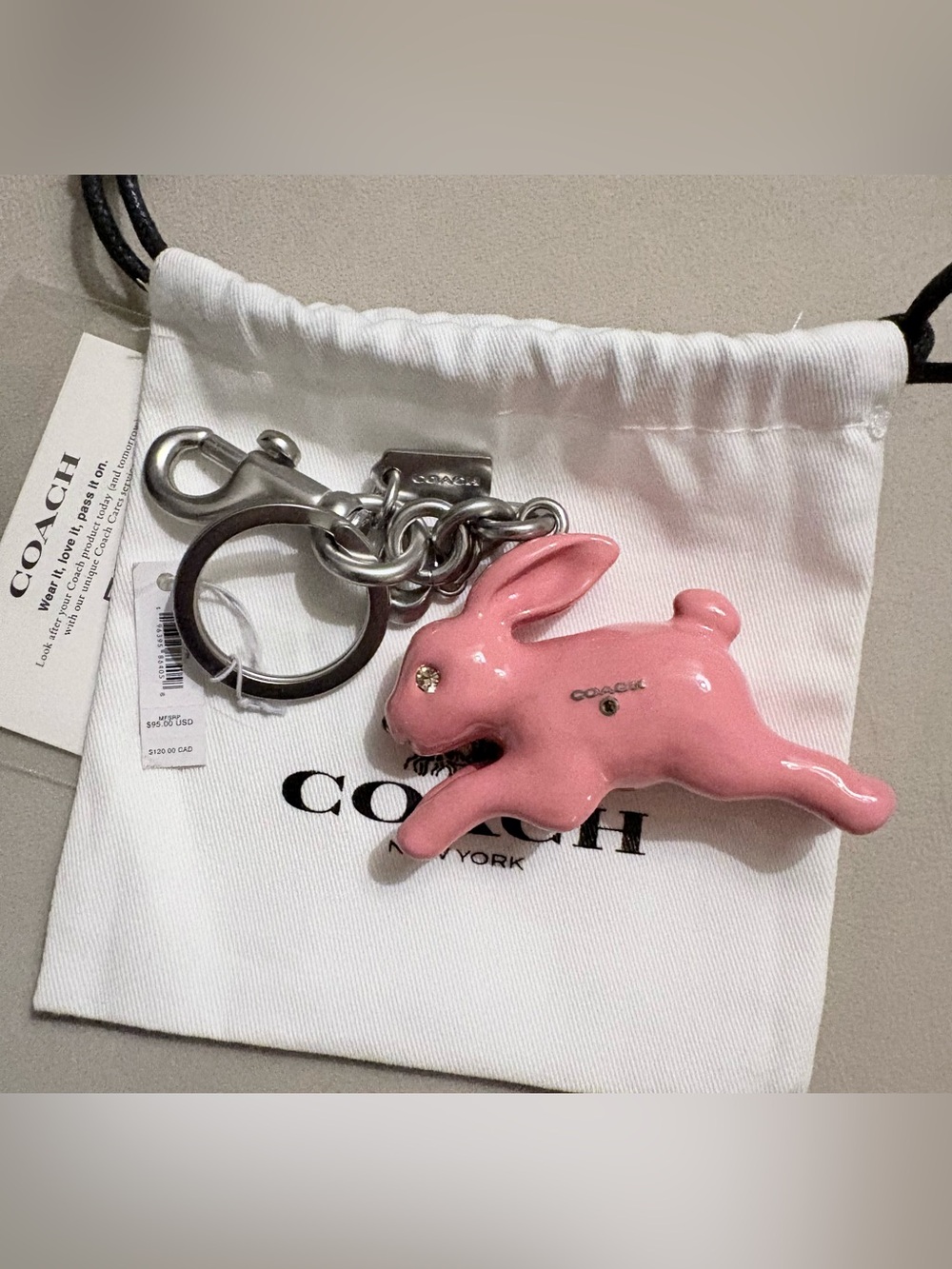 Coach Bunny Bag Charm Keychain 🔥 New with tags!